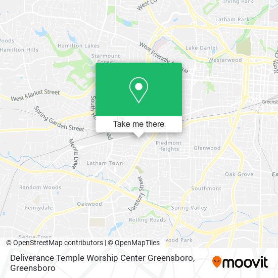 Mapa de Deliverance Temple Worship Center Greensboro