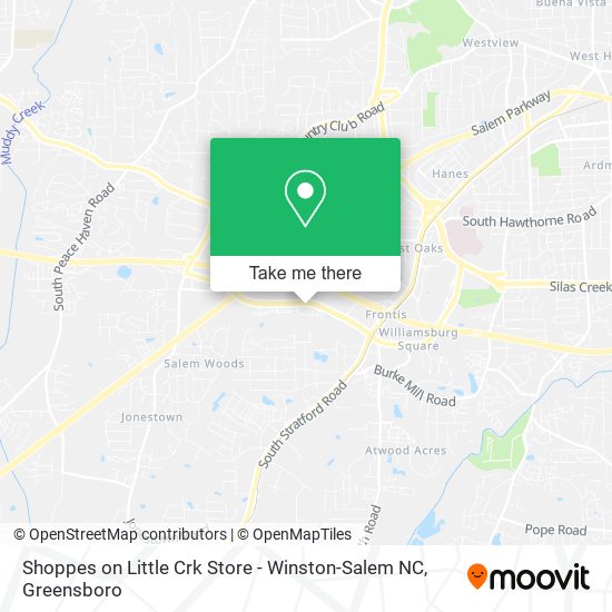 Mapa de Shoppes on Little Crk Store - Winston-Salem NC