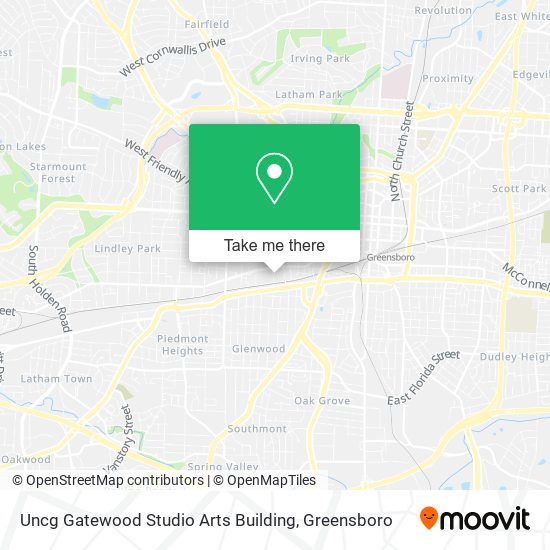 Mapa de Uncg Gatewood Studio Arts Building