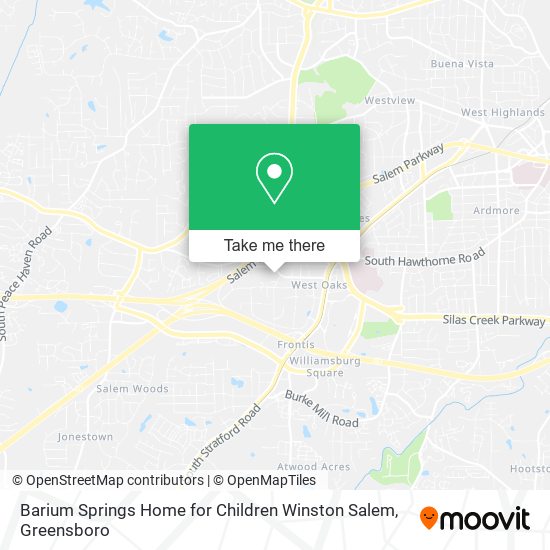 Barium Springs Home for Children Winston Salem map