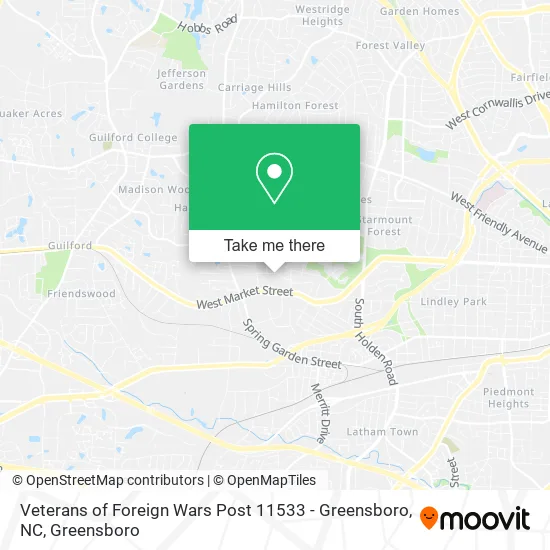 Veterans of Foreign Wars Post 11533 - Greensboro, NC map