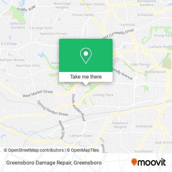 Greensboro Damage Repair map