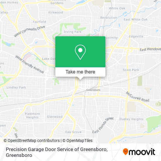 Precision Garage Door Service of Greensboro map