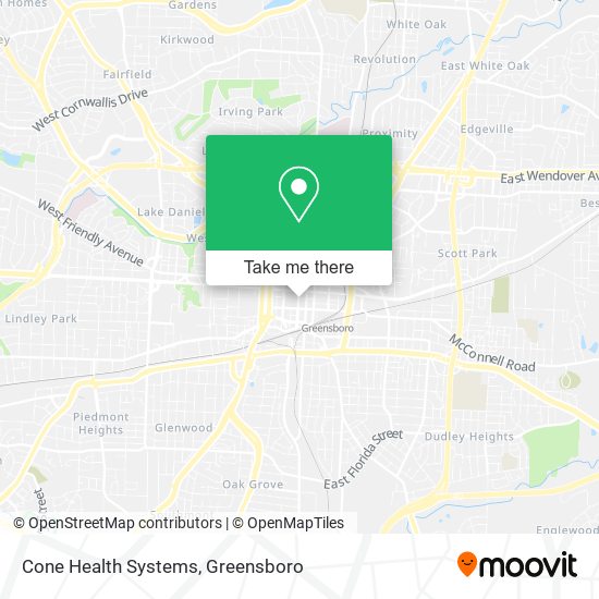 Cone Health Systems map