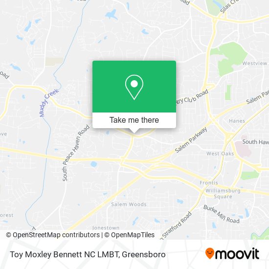 Mapa de Toy Moxley Bennett NC LMBT