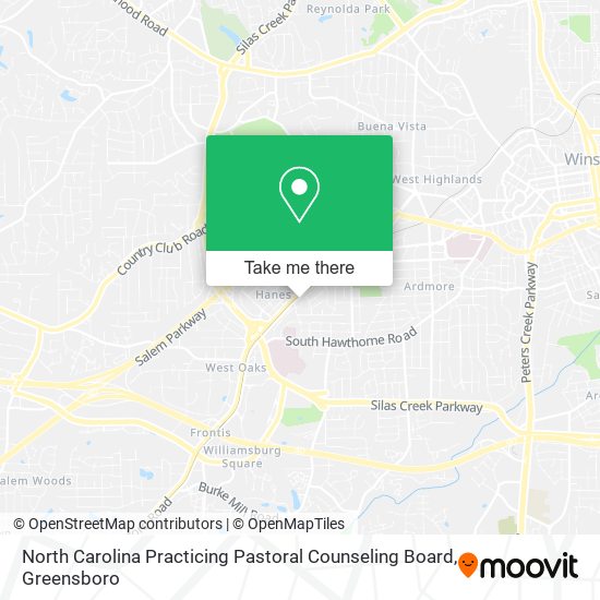 Mapa de North Carolina Practicing Pastoral Counseling Board