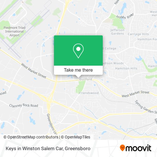 Keys in Winston Salem Car map