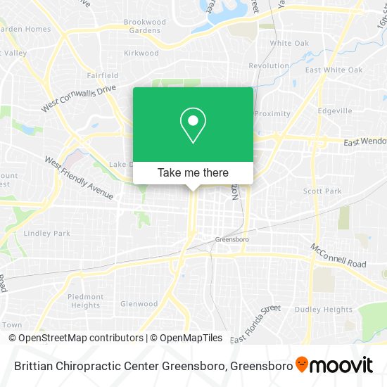 Brittian Chiropractic Center Greensboro map