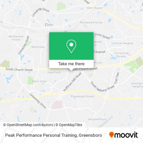 Mapa de Peak Performance Personal Training