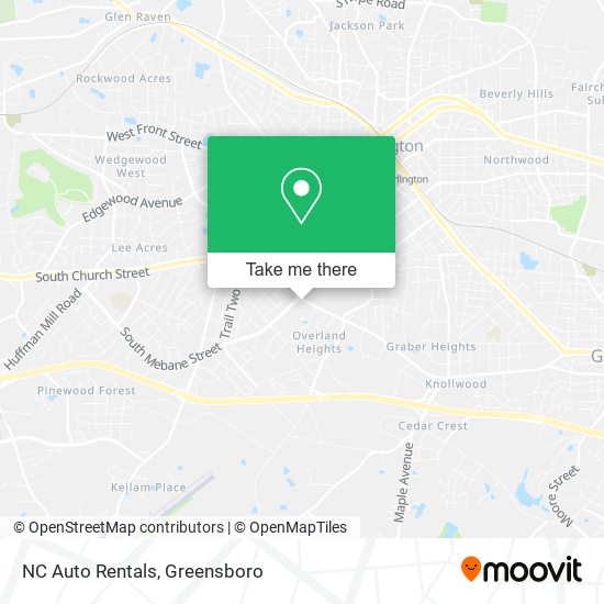 Mapa de NC Auto Rentals