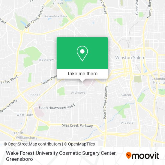 Wake Forest University Cosmetic Surgery Center map