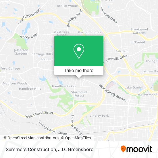 Summers Construction, J.D. map