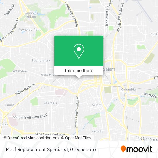 Roof Replacement Specialist map