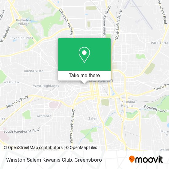 Winston-Salem Kiwanis Club map