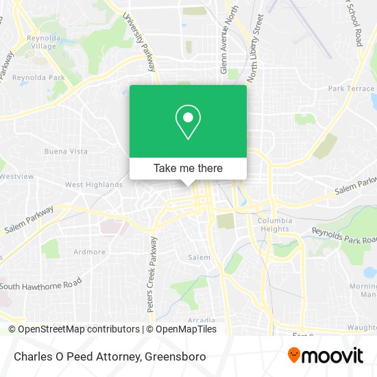 Charles O Peed Attorney map