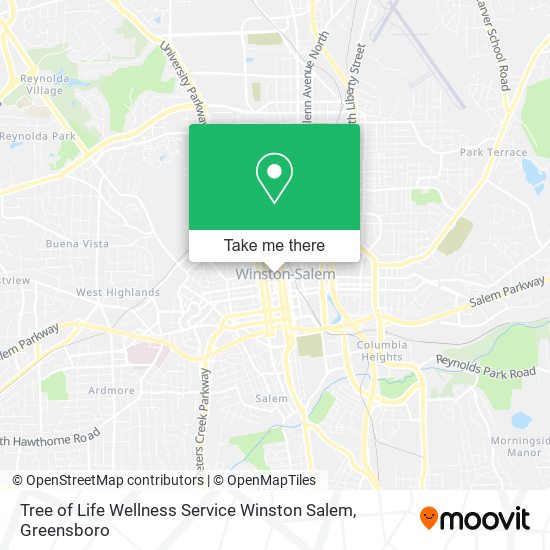 Tree of Life Wellness Service Winston Salem map