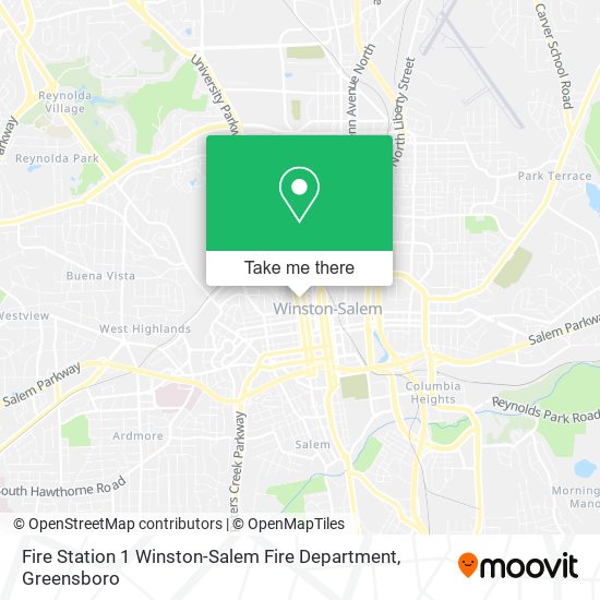 Fire Station 1 Winston-Salem Fire Department map