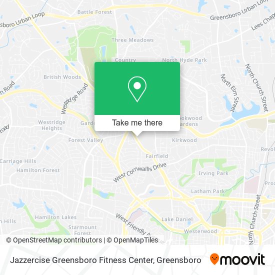 Jazzercise Greensboro Fitness Center map