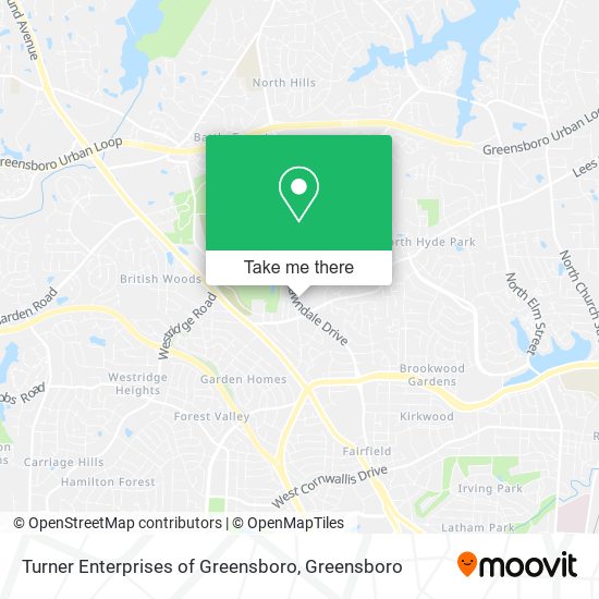 Turner Enterprises of Greensboro map