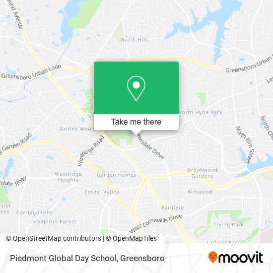 Piedmont Global Day School map