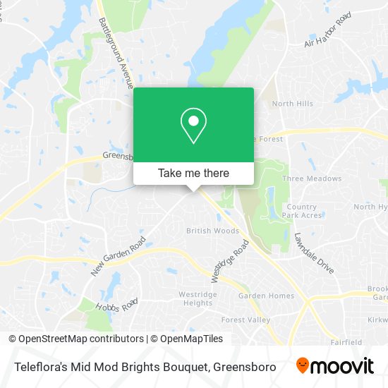 Teleflora's Mid Mod Brights Bouquet map