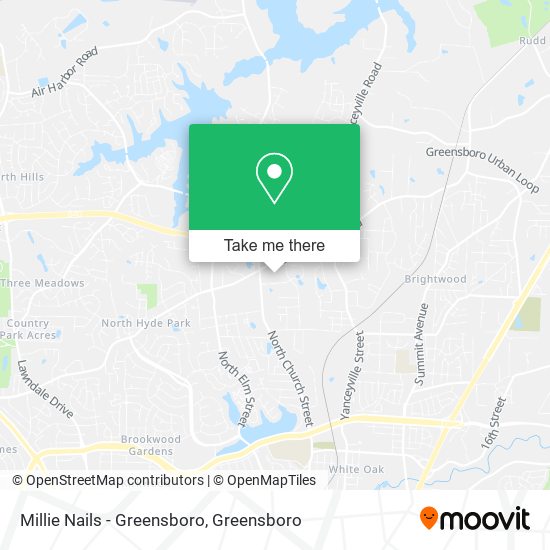 Millie Nails - Greensboro map