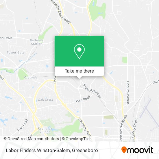 Mapa de Labor Finders Winston-Salem