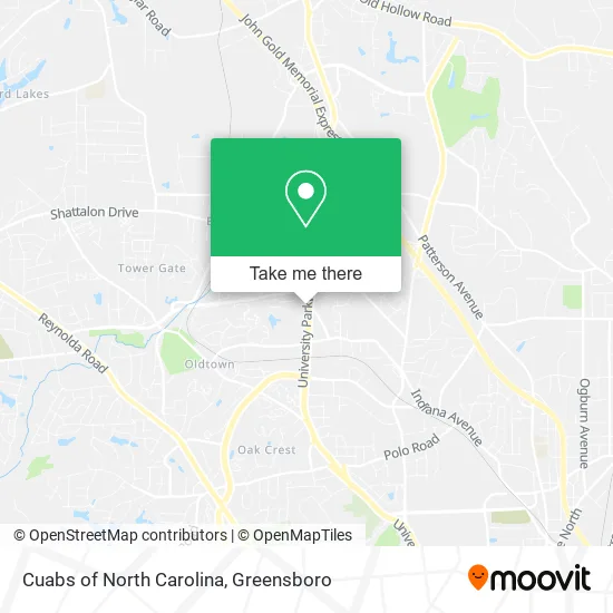 Mapa de Cuabs of North Carolina