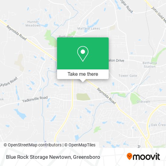 Blue Rock Storage Newtown map