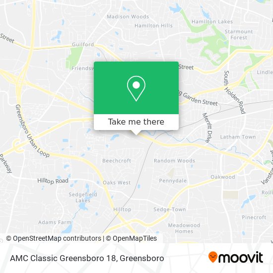 AMC Classic Greensboro 18 map