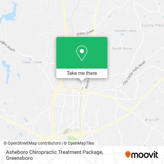 Asheboro Chiropractic Treatment Package map