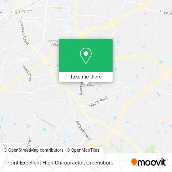 Point Excellent High Chiropractor map