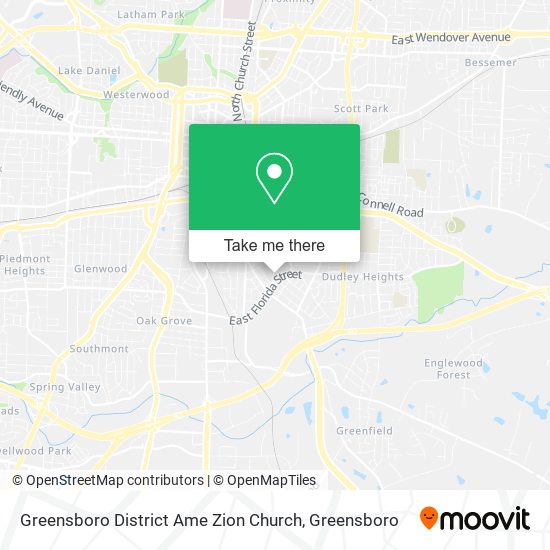 Greensboro District Ame Zion Church map