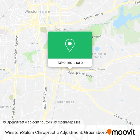 Winston-Salem Chiropractic Adjustment map