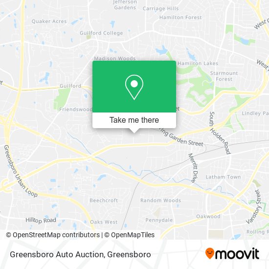 Greensboro Auto Auction map