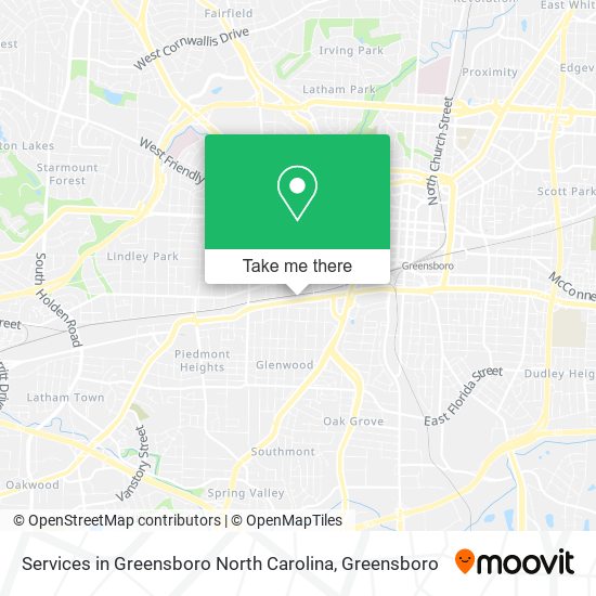 Services in Greensboro North Carolina map