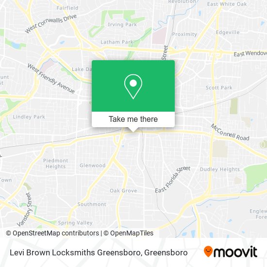 Mapa de Levi Brown Locksmiths Greensboro