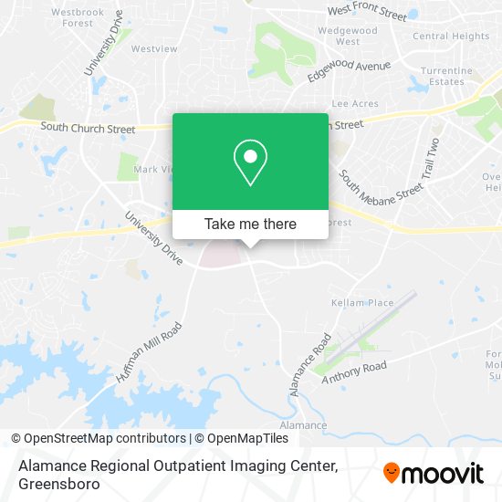 Mapa de Alamance Regional Outpatient Imaging Center