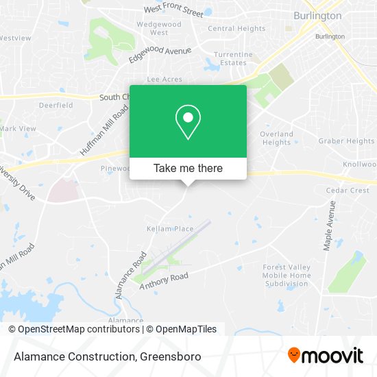Mapa de Alamance Construction