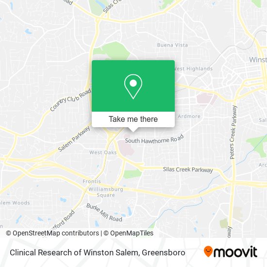 Clinical Research of Winston Salem map