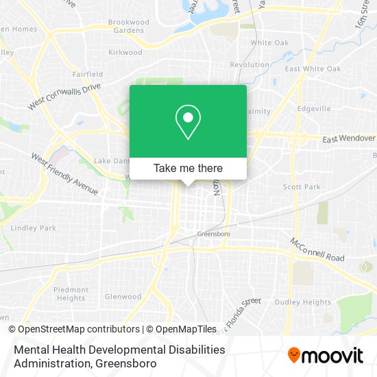 Mapa de Mental Health Developmental Disabilities Administration