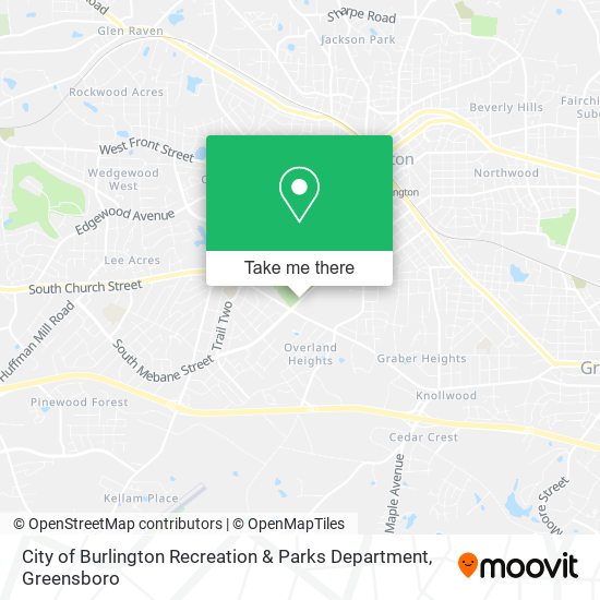 Mapa de City of Burlington Recreation & Parks Department