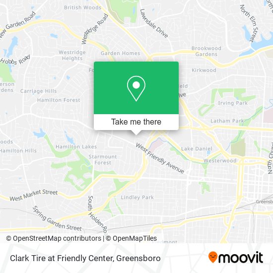 Clark Tire at Friendly Center map