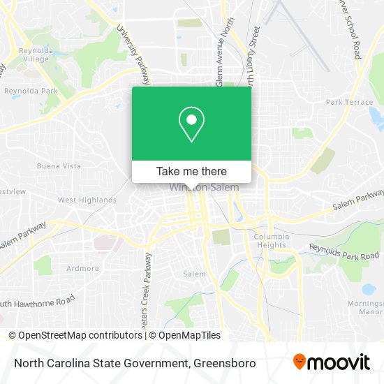 North Carolina State Government map