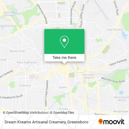 Mapa de Dream Kreams Artisanal Creamery