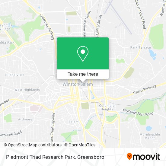 Mapa de Piedmont Triad Research Park