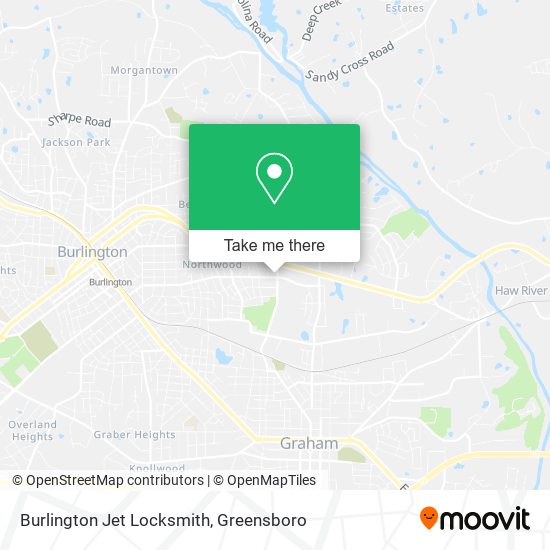 Mapa de Burlington Jet Locksmith