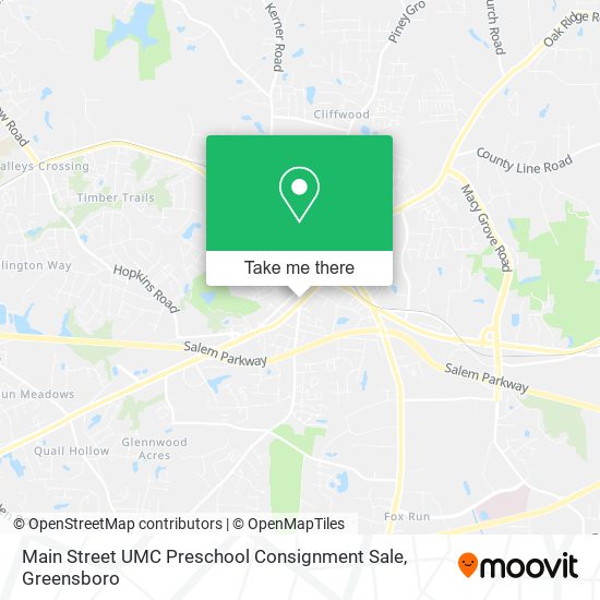 Mapa de Main Street UMC Preschool Consignment Sale
