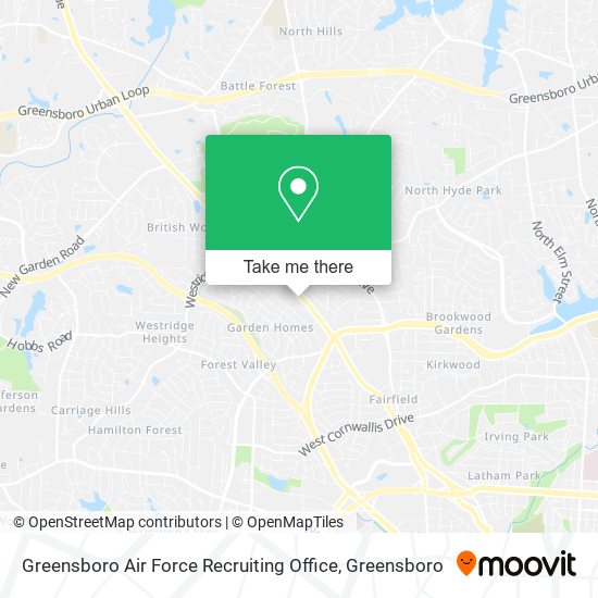 Mapa de Greensboro Air Force Recruiting Office