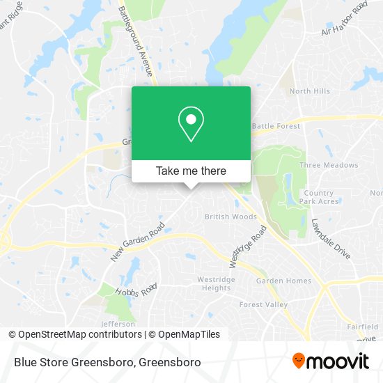 Blue Store Greensboro map